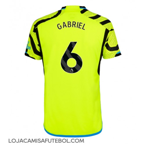 Camisa de Futebol Arsenal Gabriel Magalhaes #6 Equipamento Secundário 2023-24 Manga Curta